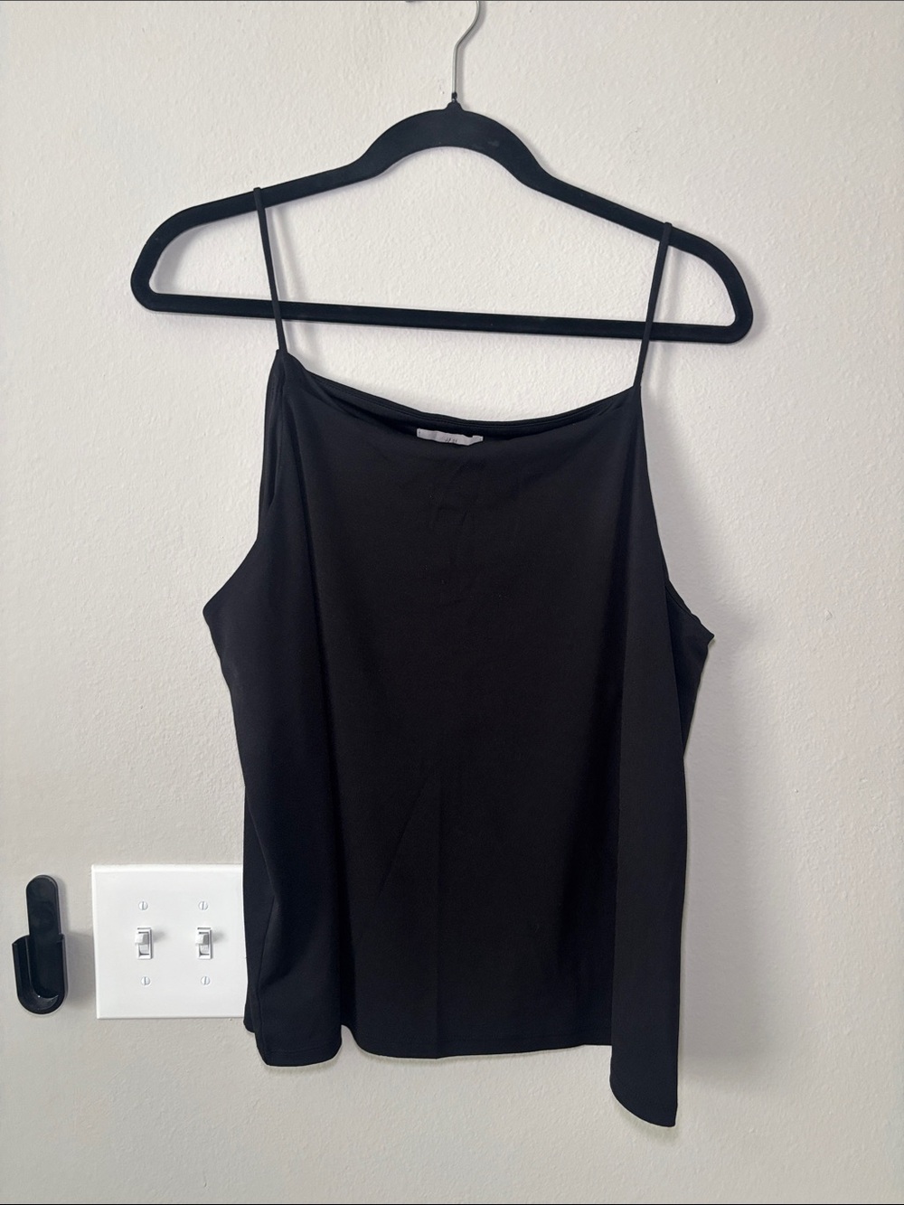 H&M Classic Black Spaghetti Strap Cami Chiffon Top